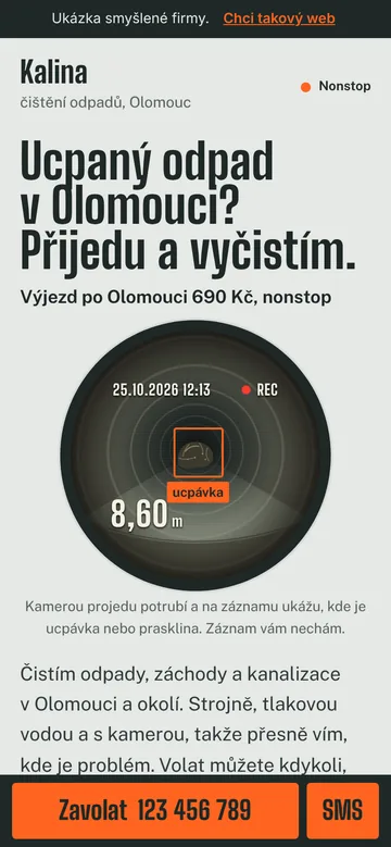 Ukázka webu: Čištění odpadů